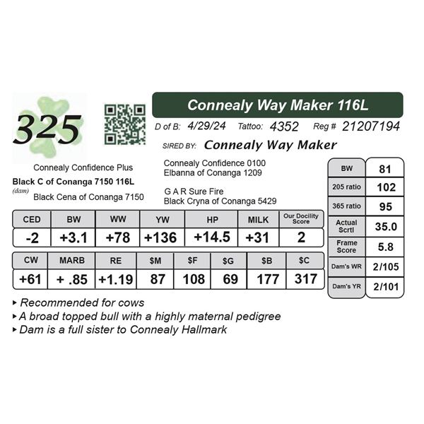 Connealy Way Maker 116L