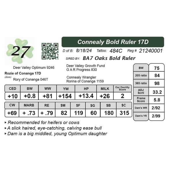 Connealy Bold Ruler 17D
