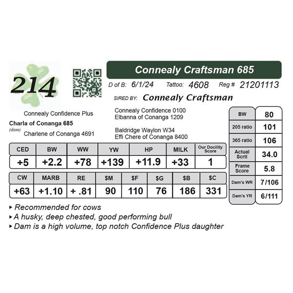 Connealy Craftsman 685