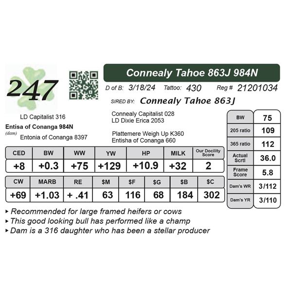 Connealy Tahoe 863J 984N