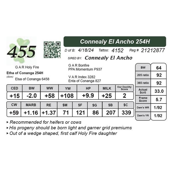 Connealy El Ancho 254H