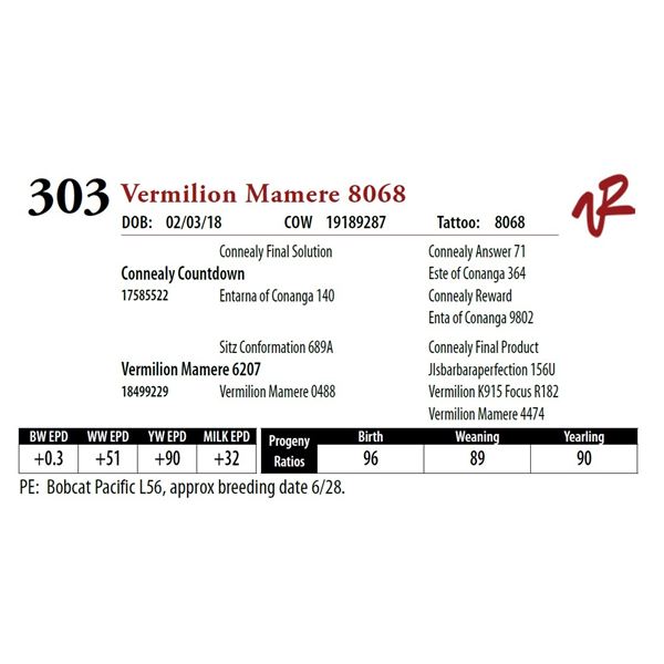 VERMILION MAMERE 8068