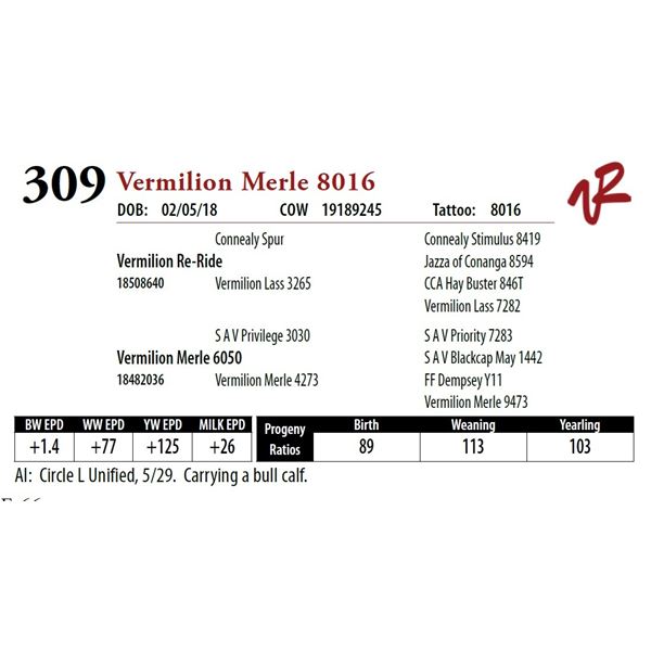 VERMILION MERLE 8016