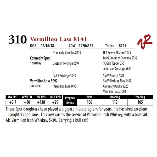VERMILION LASS 8141