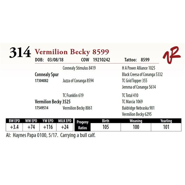 VERMILION BECKY 8599