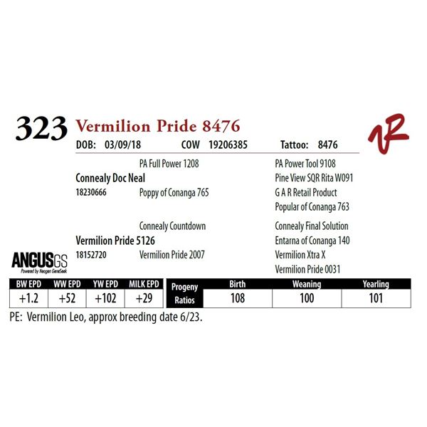 VERMILION PRIDE 8476