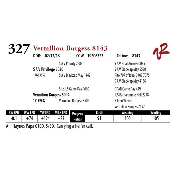 VERMILION BURGESS 8143