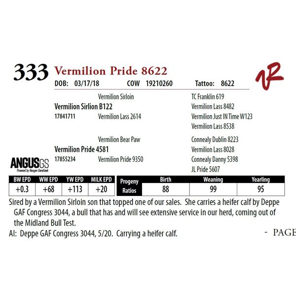 VERMILION PRIDE 8622