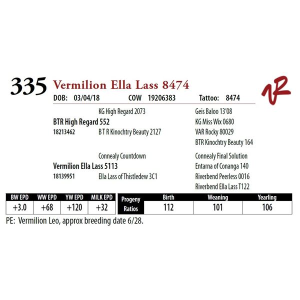 VERMILION ELLA LASS 8474