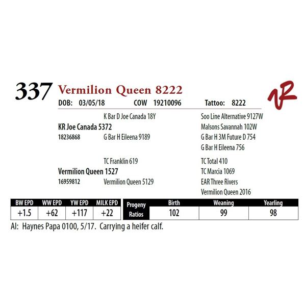 VERMILION QUEEN 8222
