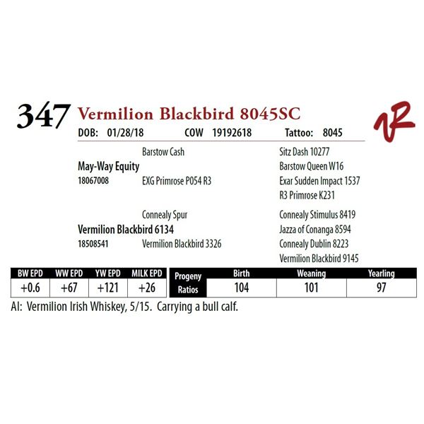 VERMILION BLACKBIRD 8045SC