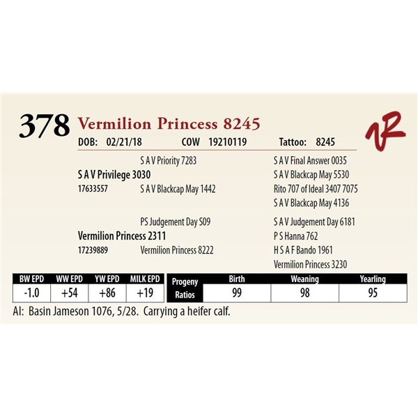 VERMILION PRINCESS 8245