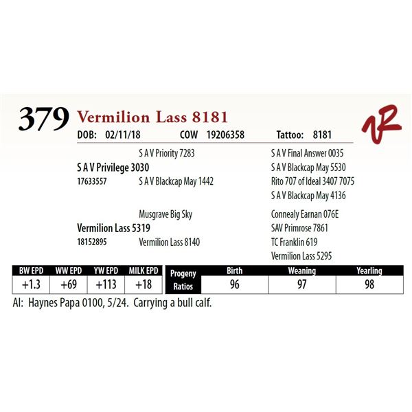 VERMILION LASS 8181