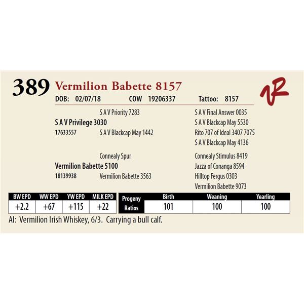 VERMILION BABETTE 8157