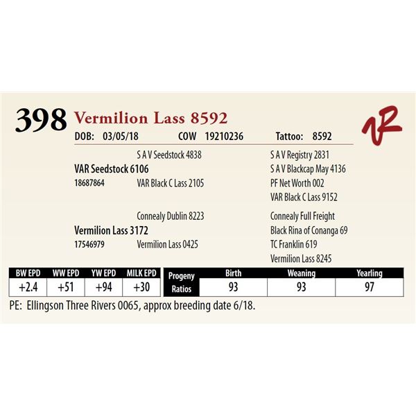 VERMILION LASS 8592