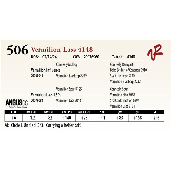 VERMILION LASS 4148