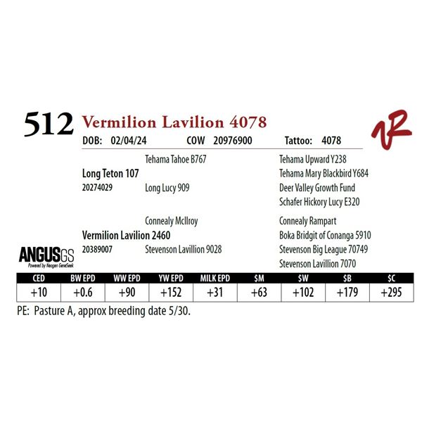 VERMILION LAVILION 4078