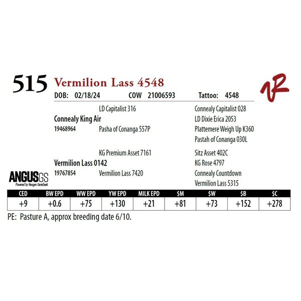 VERMILION LASS 4548