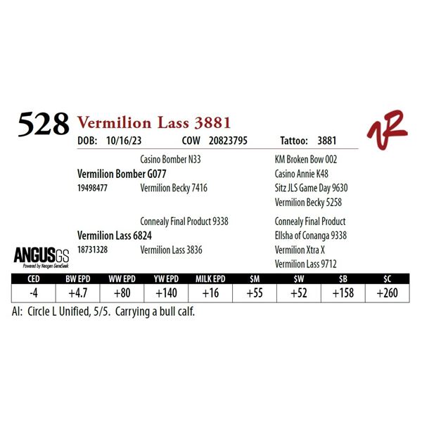 VERMILION LASS 3881