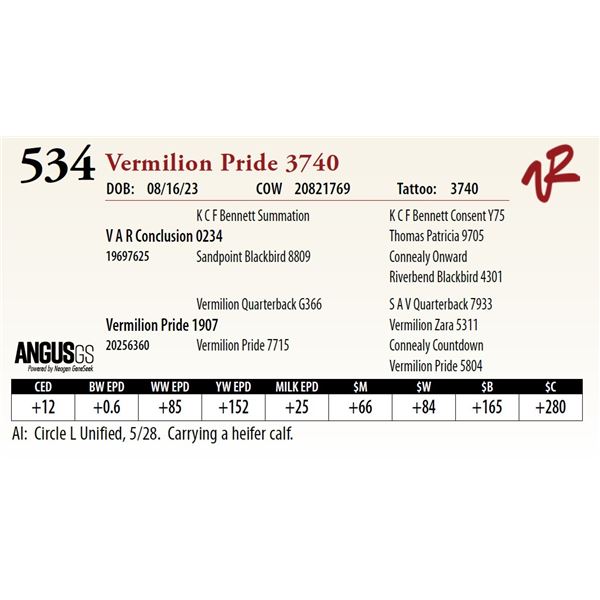 VERMILION PRIDE 3740