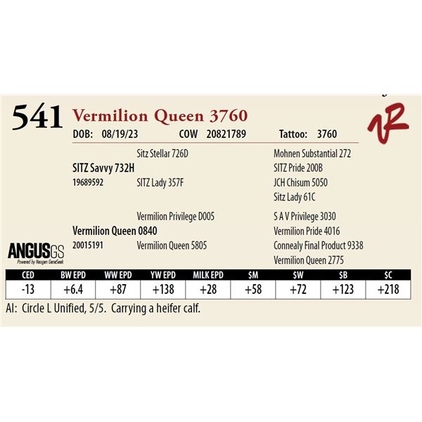 VERMILION QUEEN 3760