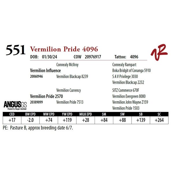 VERMILION PRIDE 4096