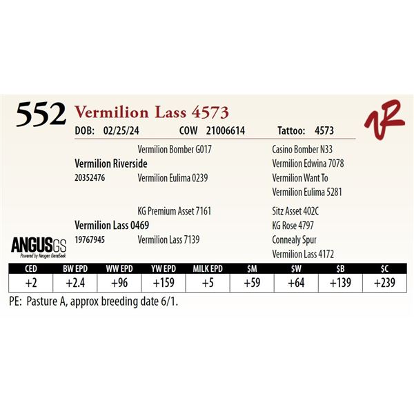 VERMILION LASS 4573