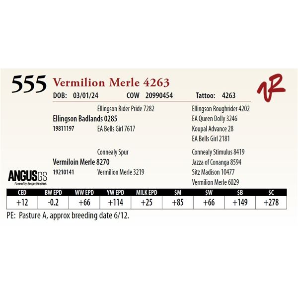 VERMILION MERLE 4263