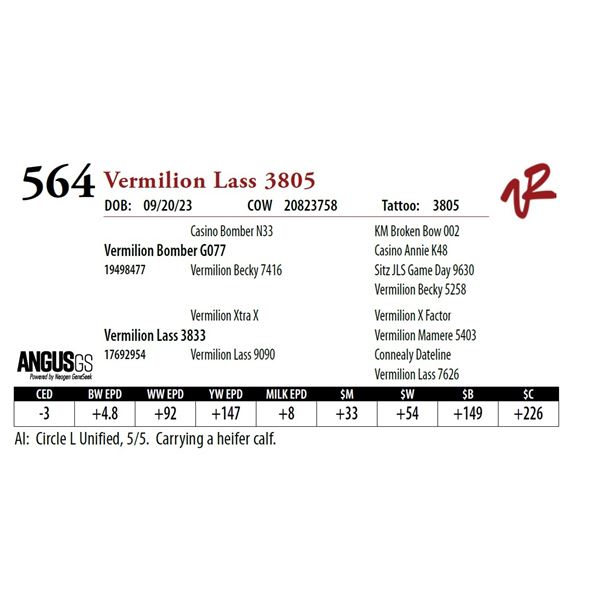 VERMILION LASS 3805