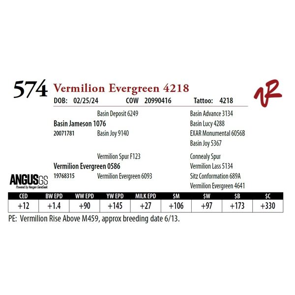 VERMILION EVERGREEN 4218