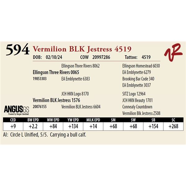 VERMILION BLK JESTRESS 4519