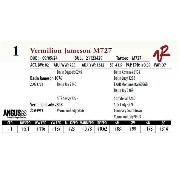 VERMILION JAMESON M727