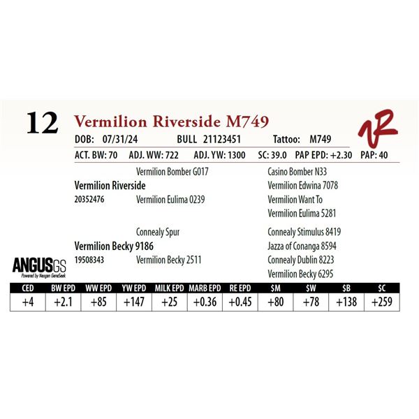 VERMILION RIVERSIDE M749