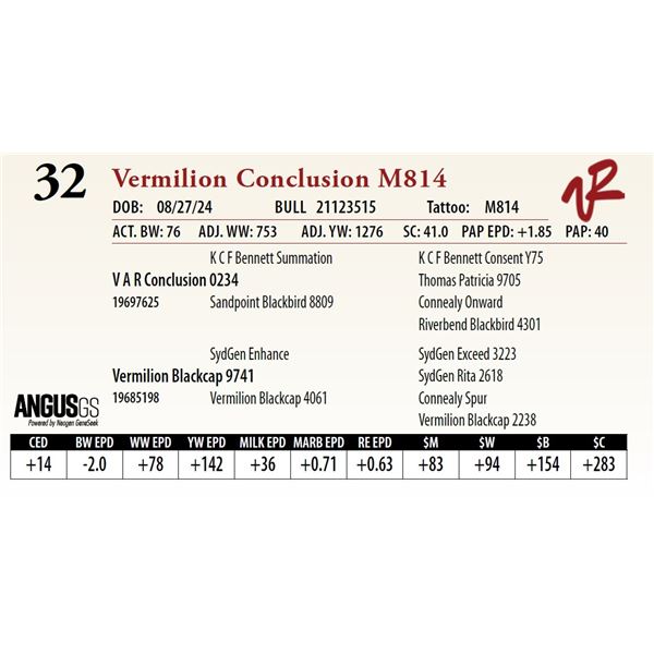 VERMILION CONCLUSION M814