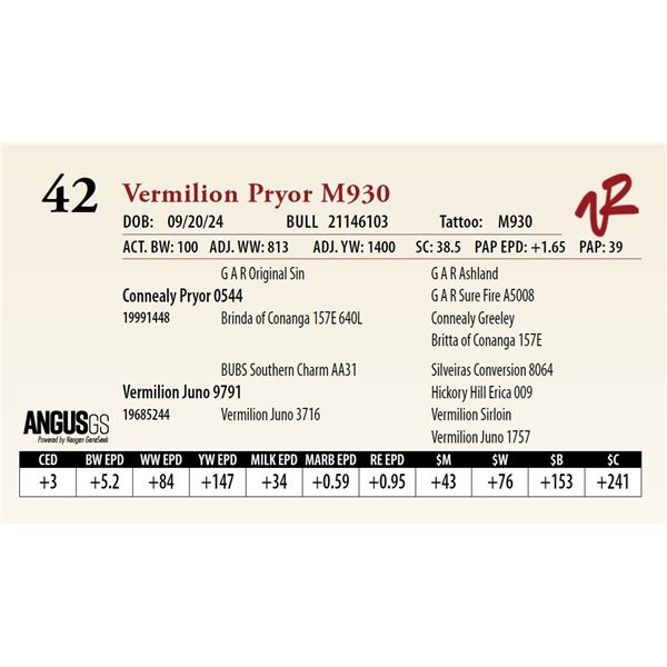 VERMILION PRYOR M930