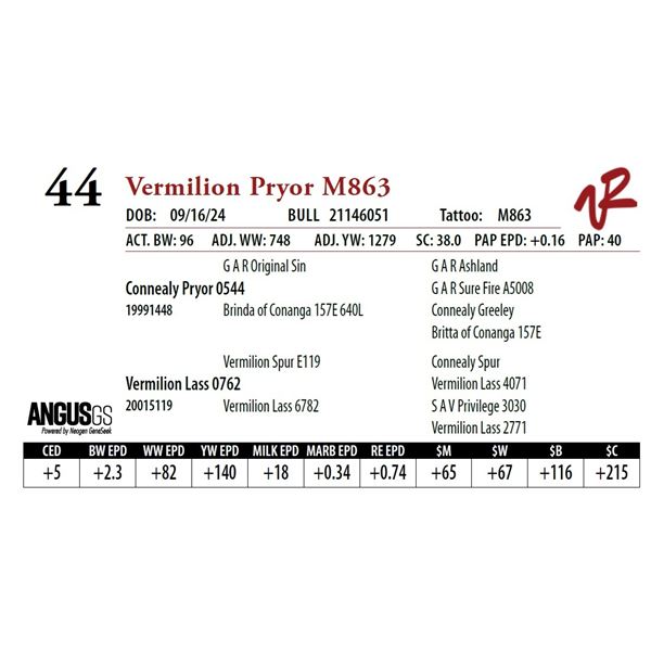 VERMILION PRYOR M863