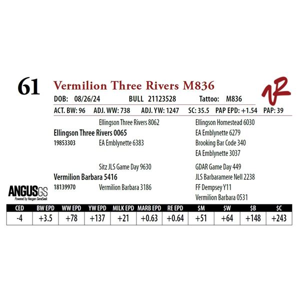 VERMILION THREE RIVERS M836