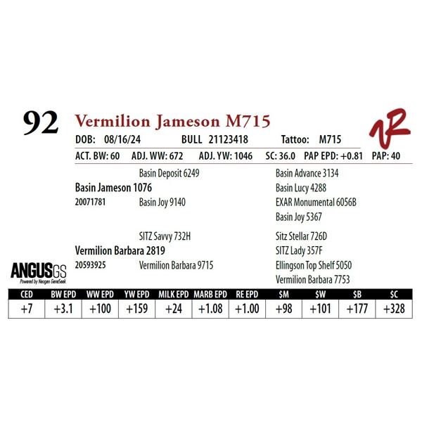 VERMILION JAMESON M715