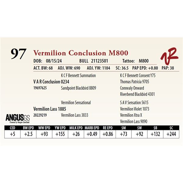 VERMILION CONCLUSION M800