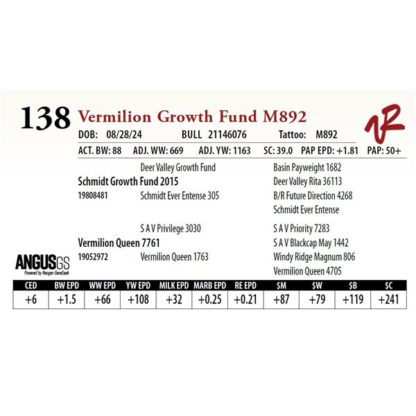 VERMILION GROWTH FUND M892
