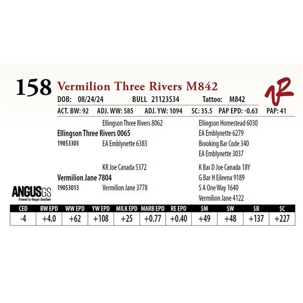 VERMILION THREE RIVERS M842