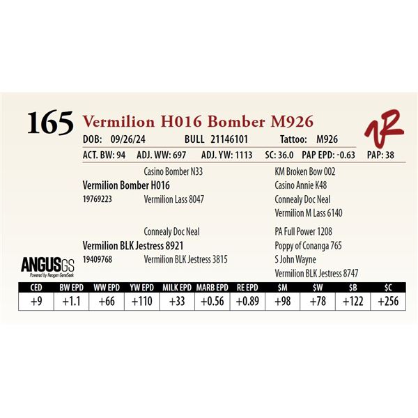 VERMILION H016 BOMBER M926