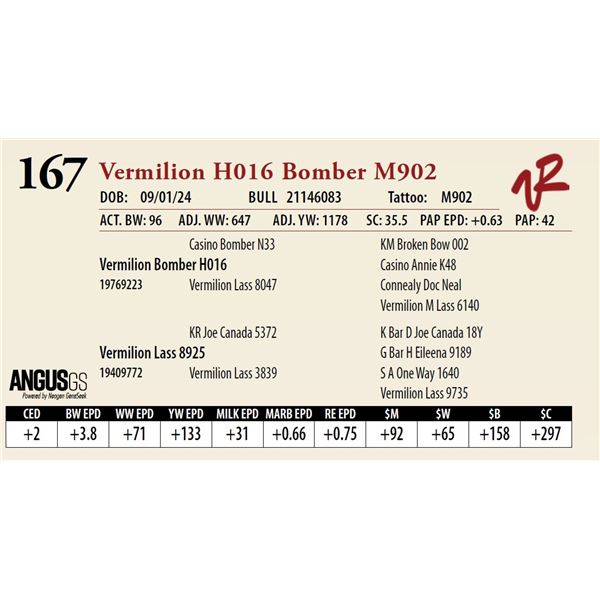 VERMILION H016 BOMBER M902