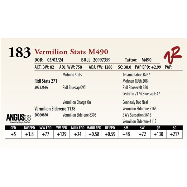 VERMILION STATS M490
