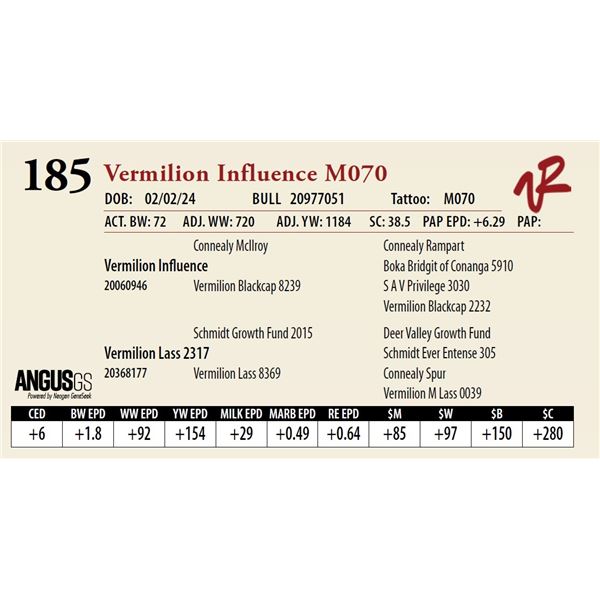 VERMILION INFLUENCE M070