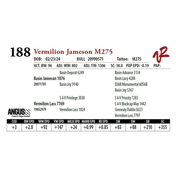VERMILION JAMESON M275