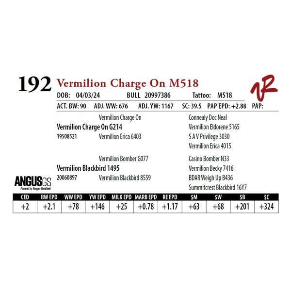 VERMILION CHARGE ON M518