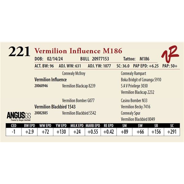 VERMILION INFLUENCE M186