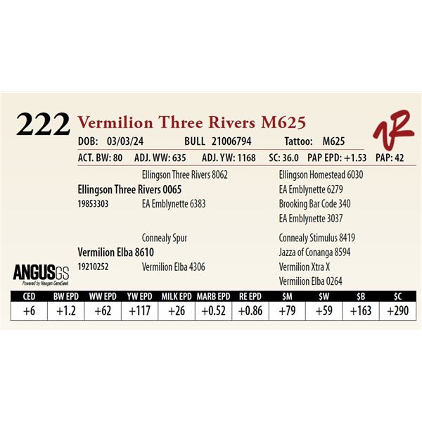 VERMILION THREE RIVERS M625