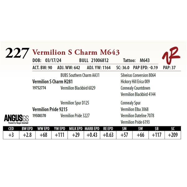 VERMILION S CHARM M643